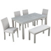 Dining Table Set With Crystal Decoration And Upholstered Chairs