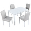 Dining Table Set With Crystal Decoration And Upholstered Chairs