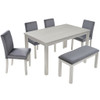 Dining Table Set, Table With A Rectangular Table And Upholstered Chairs