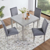 5 Pieces Wooden Dining Table Set, Square Table And 4 Upholstered Chairs