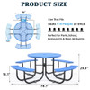 Round Outdoor Steel Picnic Table 46" With Umbrella Pole