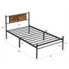ModerMetal Bedframe With Wood Panel Headboard
