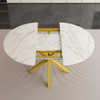 Round Dining Table With Extendable Blades, X Base