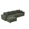 Deep Seat Convertible Sofa With Soft Pillows And Ottomans