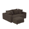 Deep Seat Convertible Sofa With Soft Pillows And Ottomans