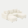 Deep Seat Convertible Sofa With Soft Pillows And Ottomans