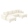 Deep Seat Convertible Sofa With Soft Pillows And Ottomans