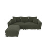 Deep Seat Convertible Sofa With Soft Pillows And Ottomans