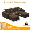 Deep Seat Convertible Sofa With Soft Pillows And Ottomans