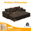 Deep Seat Convertible Sofa With Soft Pillows And Ottomans