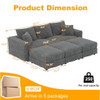Deep Seat Convertible Sofa With Soft Pillows And Ottomans