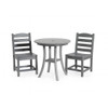 3 Piece Outdoor Dining Set, Round Patio Table With 2 Armless Chairs