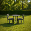 3 Piece Outdoor Dining Set, Round Patio Table With 2 Armless Chairs