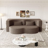 Modern Floor Sofa, With 2 Pillows, Convertible Teddy Fabric Foam Filled Bed