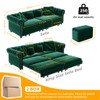 3 In 1 Convertible Sleeper Sofa Bed With Movable Ottoman