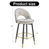 Modern Upholstered 360° Rotatable Bar Chair With Metal Legs For Dining Room (Set of 2)