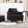 Modern Mid Century Wood Frame Armchair With Tufted Design