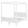 Canopy Platform Bed With Headboard And Footboard, Slat Support Leg