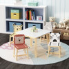 Kids Table And Chair Set With Cartoon Animals Design - White