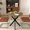 Round Dining Table For 2 - 4 People, Compact Kitchen Or Dining Room - Rustic Brown