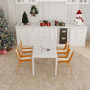 4 Piece Set Of Modern Striped Color- Blocking Single Chairs With Long Table