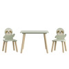 Sloth Themed Table And Chair Set With 2 Cute Animal Chairs - Natural Wood / Sage Green