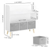 Bookshelf With 3 Bins, Storage Shelf For Toys And Books - White