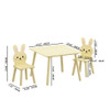 Table And Chair Set With 2 Bunny Chairs, Children's Activity Table For Toddlers, Cute Animal Design - Yellow