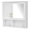 2 In 1 Wall-Mounted Mirror Cabinet With Adjustable Shelves, Soft-Close Doors, High-Definition Mirror & Storage