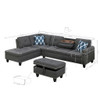 Alger - 98" Wide Left Hand Facing Sofa & Chaise With Ottoman