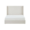 Carmen - King Size Upholstered Wingback Bed - Ivory