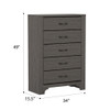5 Drawer Dresser - Gray / Brown