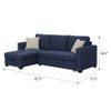 Reversible Sectional With Pop Up Sleeper And Hidden Storage Chaise - Navy