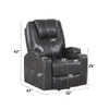 Recliner With Power Lift & Massage - Gunmetal