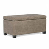 Dover - Storage Ottoman In Smoky Leather With Lift Up Storage - Brown