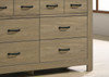 Finn - Oak Finish Dresser With 6 Drawers And Black Handles - Coffee Gray