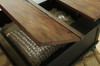 Valebeck - Lift Top Cocktail Table - Black / Brown