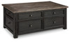 Tyler Creek - Lift Top Cocktail Table - Grayish Brown / Black