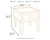 Todoe - Rectangular End Table - Dark Gray