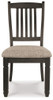 Tyler Creek - Dining UPH Side Chair (Set of 2) - Slatback - Black / Grayish Brown