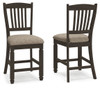Tyler Creek - Upholstered Barstool (Set of 2) - Black / Grayish Brown