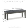 Hallanden - Large UPH Dining Room Bench - Black / Gray
