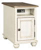 Realyn - Chair Side End Table - AC / USB - White / Brown