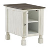 Havalance - Chair Side End Table - White / Gray