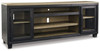 Foyland - XL TV Stand w/Fireplace Option - Black / Brown
