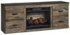 Trinell - TV Stand With Electric Fireplace - Brown