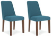 Lyncott - Dining Uph Side Chair (Set of 2) - Blue / Brown
