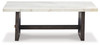 Burkhaus - Rectangular Cocktail Table - White / Dark Brown