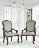 Maylee - Dining Upholstered Arm Chair (Set of 2) - Dark Brown