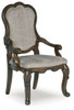 Maylee - Dining Upholstered Arm Chair (Set of 2) - Dark Brown